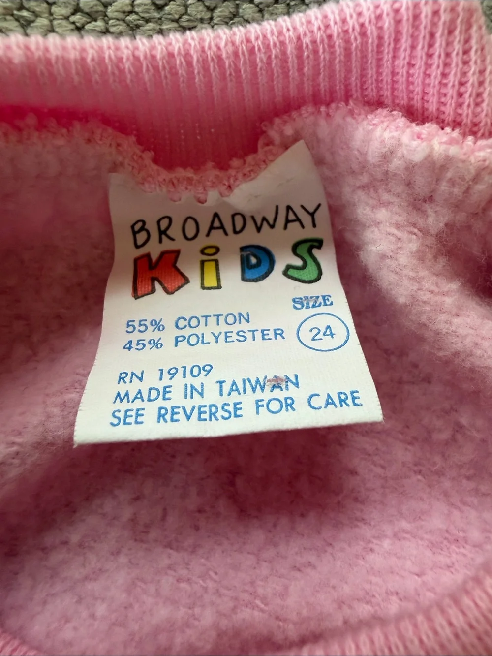 Broadway Kids Vintage 90s Two Piece Sweatshirt and Sweatpants Outfit Pink 24M